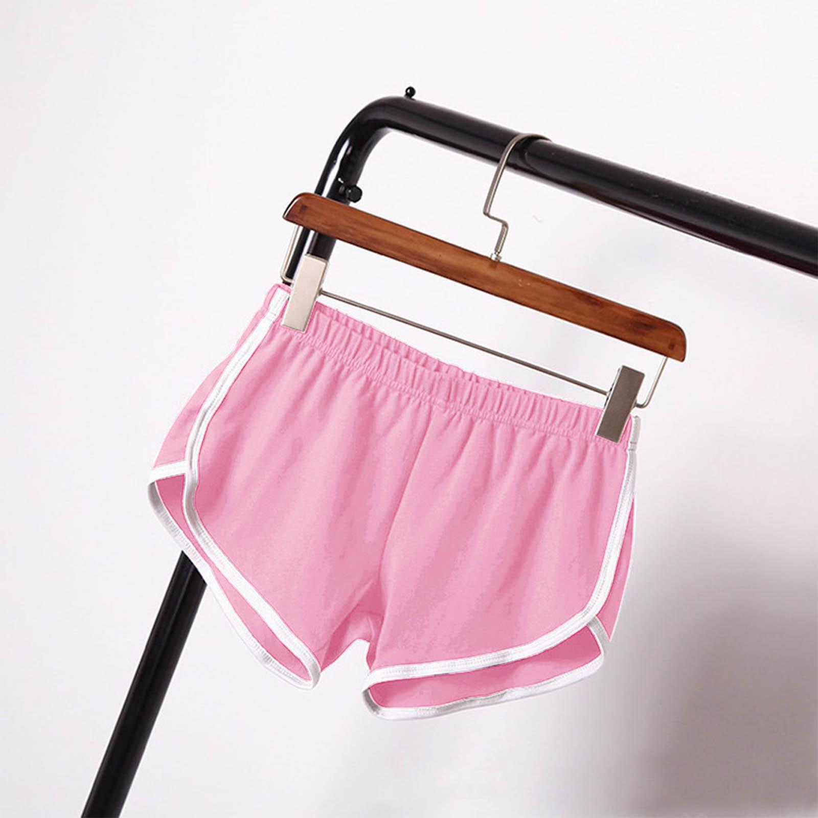 

Женские однотонные спортивные шорты, повседневные пляжные шорты для йоги, мягкие и удобные короткие брюки 3XL розовый