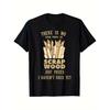 Men's Funny Carpenter T-Shirt - "No Scrap Wood Just Pieces I Haven't Used Yet" Woodworking Joke & Lumber Pun - Heavy-Duty 100% Crew Neck Workwear Tee