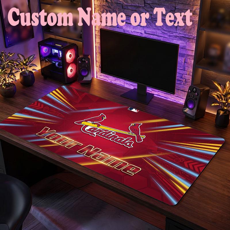 St. Louis Cardinals Customized Name Text Mouse Pad, Large Desk Mouse Mat Personalized Home Office Present