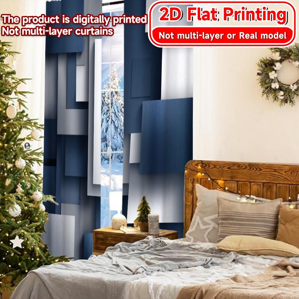 2D Flat Printing  2pcs Metal Harmony Print Modern Curtains Versatile 100% Polyester Curtains Room Decor Use for Bedroom & Various