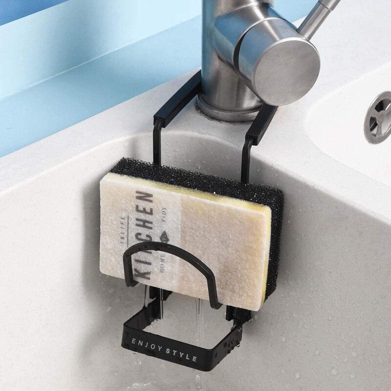 Portaspugne da Lavello Durevole Porta Spugne da Lavello Piccolo Organizzatore in Metallo per Cucina Bagno Scolapiatti Liquido Porta Spugne Porta Spugne da Rubinetto Doccia Comodo
