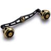 HEIGHTEN Reel Handle with 32mm Compatible with and Abu Garcia Baitcasting Wheel Series 130/120mm Knob, Shimano, Daiwa, Reels, (Black & Gold) (HT10004)