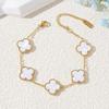 15MM Lucky Four Leaf Clover Bracelet Five Flower Classic Design 18K Gold Plated Non Tarnish Fashion Jewelry for Women