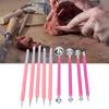 9Pcs DIY Acrylic Silicone Craving Pen Aluminum Tube Handle Pottery Clay Sculpture Tool #2