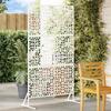 VidaXL Floral Fence Panel White Metal Medium Decorative Inlays 868571