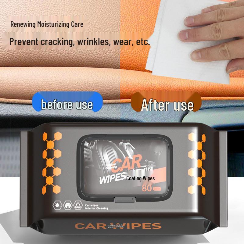 Leather Car Interior Cleaning Wipes for Dashboard and Seat Stain Removal