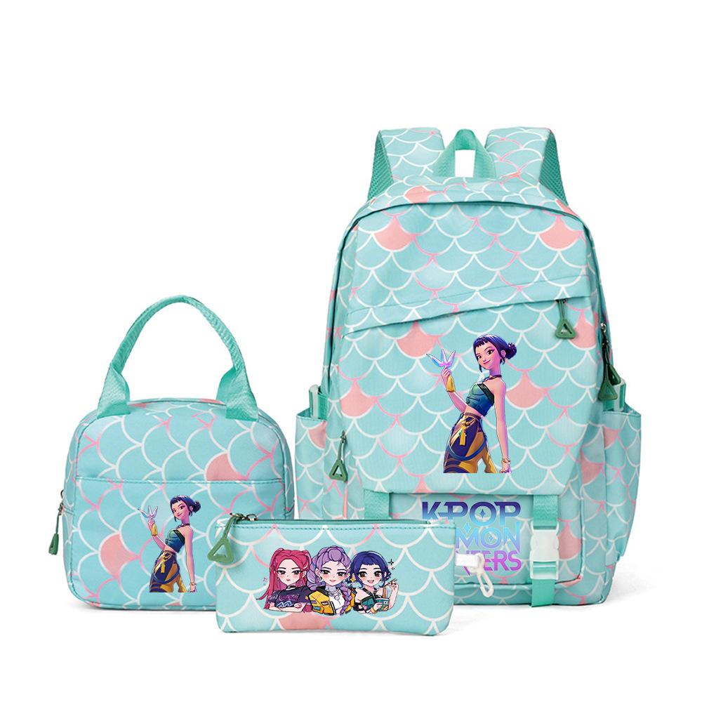 School Season Three-Piece Backpack Wind Academy Style High School Students Schoolbag Lightweight Backpack