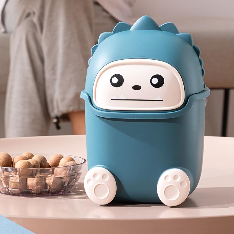 Little Monster Trash Can 12 Months Old Small Monster Trash Can Exquisite Craftsmanship Cute Shape with Lid for Bedroom Living Room Practical
