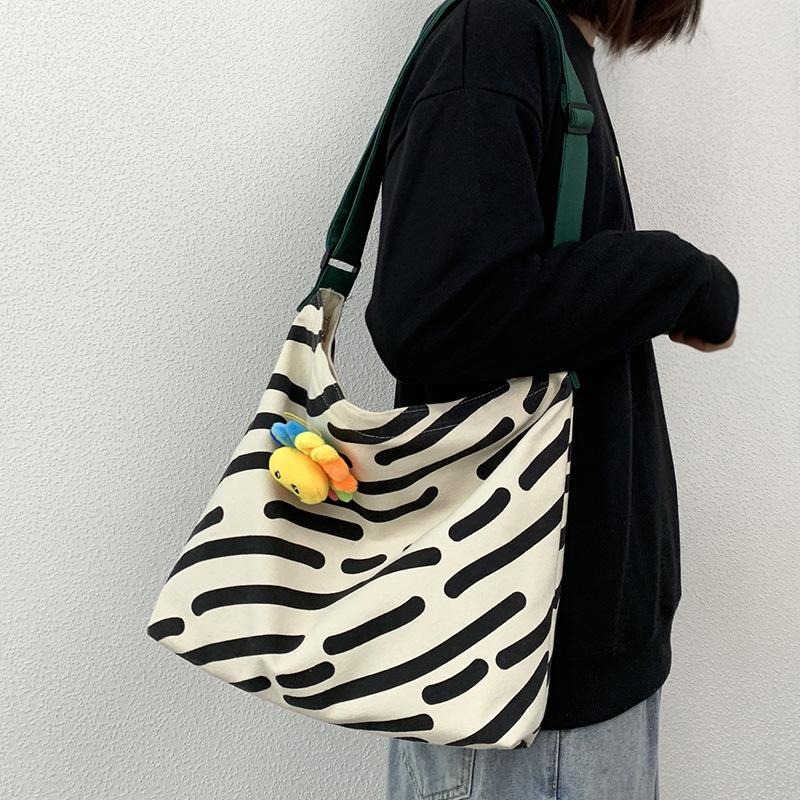 

Slouchy Canvas Shoulder Bag for Women with Large Capacity