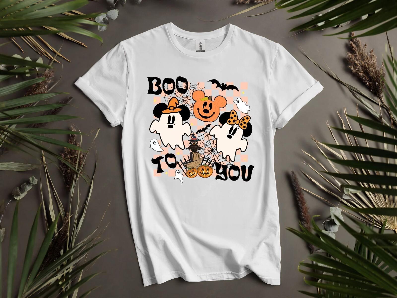 Boo To You Mickey Minnie Halloween T-shirt T shirt Men Women Unisex Tshirt K985 XL