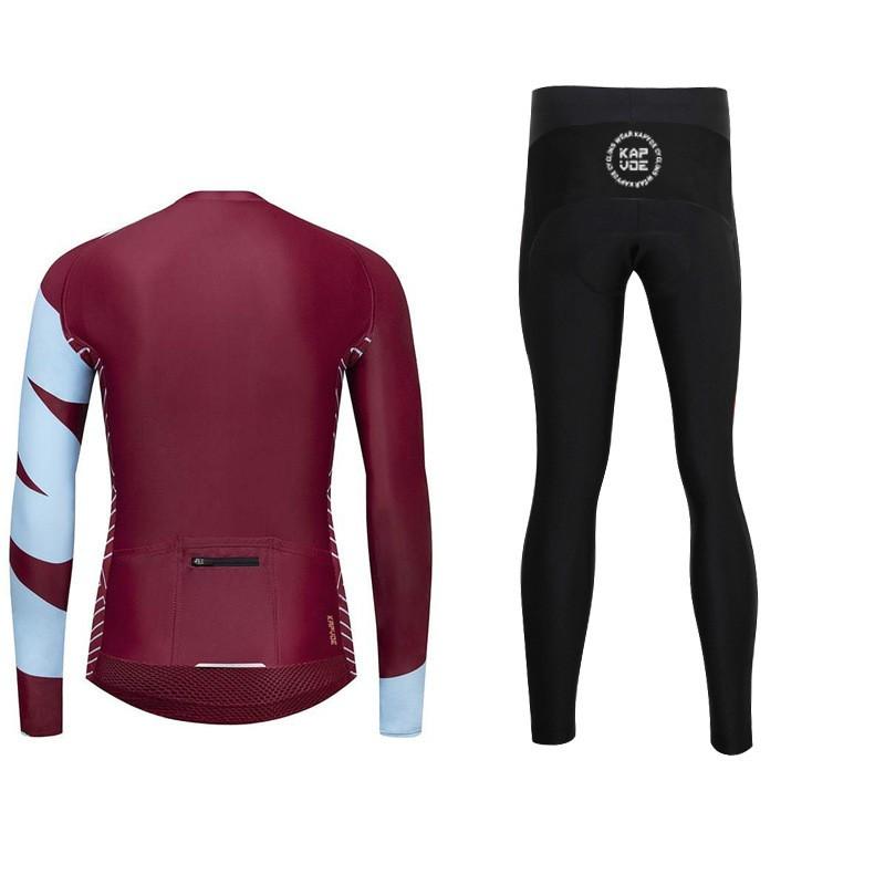 Mens Fleece Cycling Set Long Sleeve Quick Dry Breathable Riding Jersey Pants Road Mountain Bike Winter