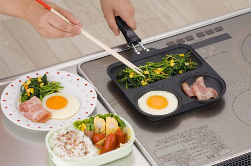 Sugiyama Metal Triple Pan KS-2759 Black 210 x 393 x 52mm