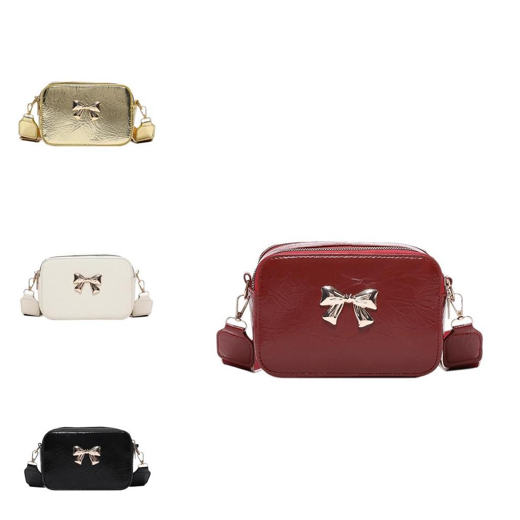 Chic Korean Style Small Square Bag For Women With Elegant Bow And Trendy Colors