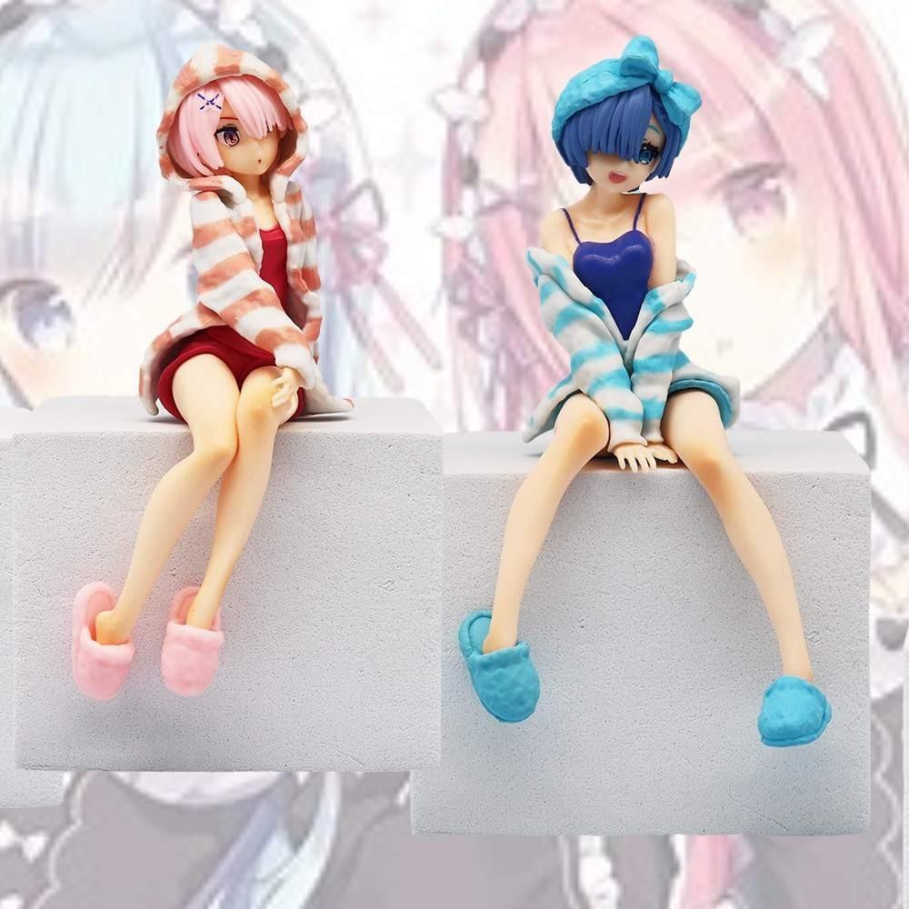 Rem Ram Pvc Figure 14cm Anime Collectible Cartoon Home Wear Decoration