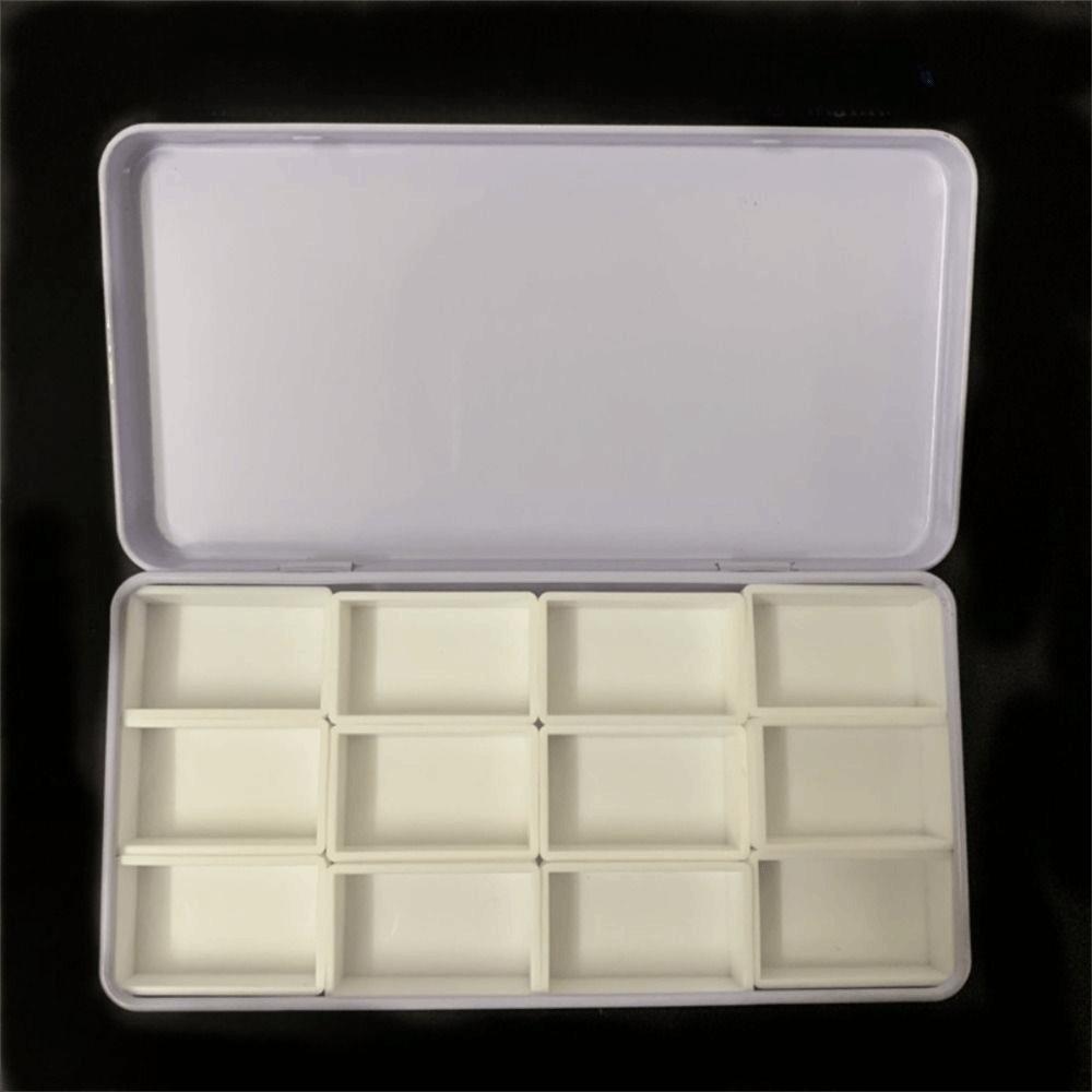 12/21/24/45 Grids Watercolor Paint Box Empty Grid Iron Box Pigment Storage Tray Portable Rectangular Shape Art Palette Sketching