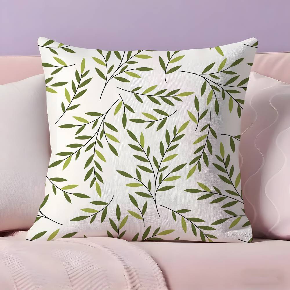 Modern style Leaf art Pillow Case  Ultra Soft Skin Friendly Fabric Cloud Like Comfort & Concealed Zipper