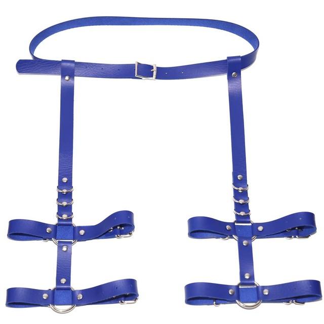 Sexy Harajuku Handmade Pink Bow Garter Belts Leather Suspenders Straps O-ring Leg Harness