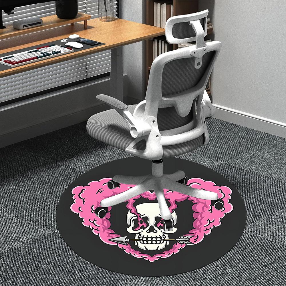 

1pc Skull Heart Office Round Area Rug, Under Office Chairs Bedroom Living Room Home Decor, Room Deco, Available in Various Sizes L1121054 80cm by 80cm