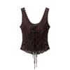 Zbzr Spring New Women clothes Western Style Bowknot Decoration Lace-up Slim fit Sexy Pleat Sling Vest Top