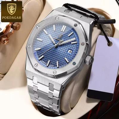 Classic Men's Watches Fine Steel Original Quartz Watch for Man Luminous Date Waterproof Wristwatch Trend Fashion New