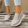 Plus Size Breathable Sports Shoes with Side Zipper - Autumn 2025 New Chunky Sole Comfort Running Shoes