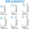 110Pcs Saltwater Fishing Hooks Stainless Steel Extra Strong Long Shank Hooks O'Shaughnessy Forged Fishing Hook for Saltwater