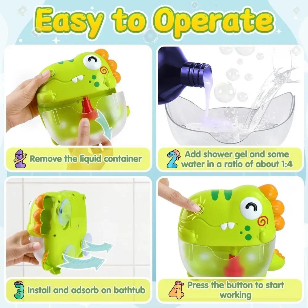 Baby Bath Toys Bubble Machine Dinosaur Crabs Music Kids Bath Toy Bathtub Automatic Bubble Maker Baby Bathroom Toy for Children