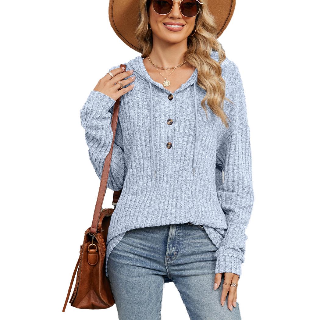 

HNXC Женские модные повседневные однотонные худи и свитшоты с капюшоном и длинными рукавами с принтом XXL светло-синий