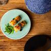 High Footed Ceramic Flat Plate Dining Plates Sushi Plate Dim Sum Dish Sushi Plates Cake Tray Dessert Bowl Fruit Bowl Sting Disc