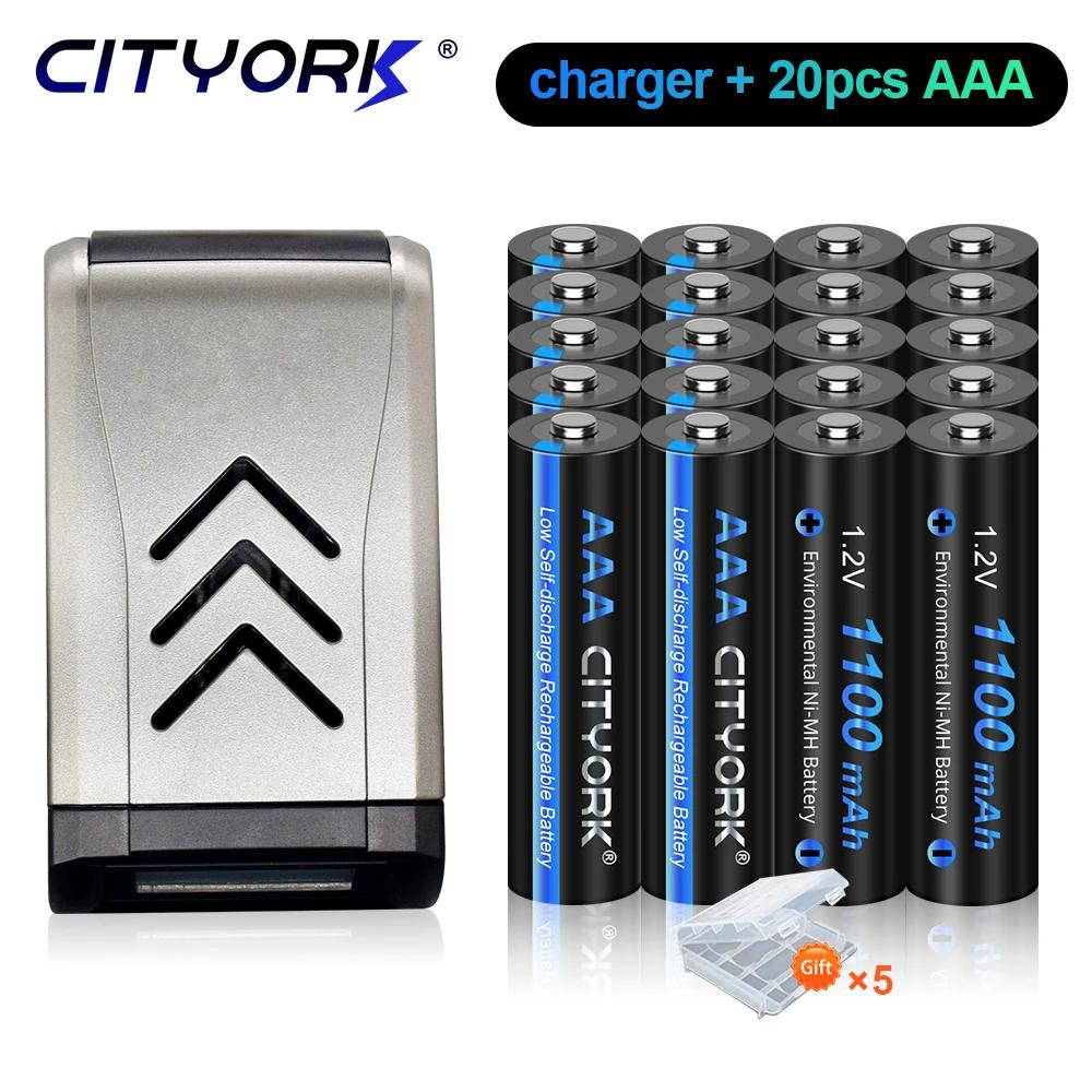 CITYORK 1.2V AAA Rechargeable Battery 1100mAh NI-MH Charged AAA Batteries For Toys Mouse aaa battery