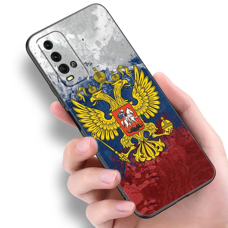 Russia Russian Flags Emblem Phone Case For Xiaomi Redmi Note 5 6 9T K20 K40 K50 Pro 7A 8A 9A 9C 9i 10A 10C A1 S2 TPU Black Cover