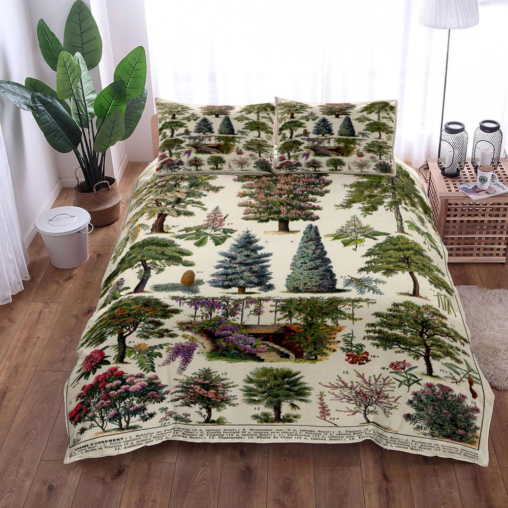 Botanical Herbarium Duvet Set King Queen Double Full Twin Single Size Duvet Cover Pillow Case Bed Linen Set