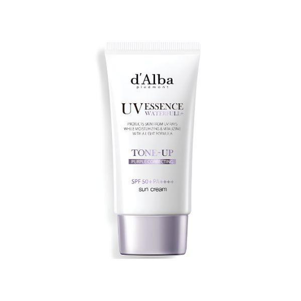 d Alba Waterfull Tone-Up Sun Cream Purple SPF50+ PA++++ Brightening Color Correcting Sunscreen 50ml