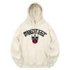 Khc0165 Lettering Cocktail Skull Fleece Hoodie Cream