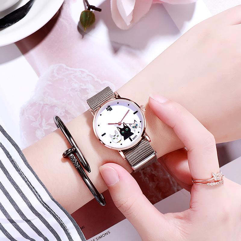 Women's Minimalist French Style Canvas Quartz Watch - Ultra-thin, Elegant Design for Couples