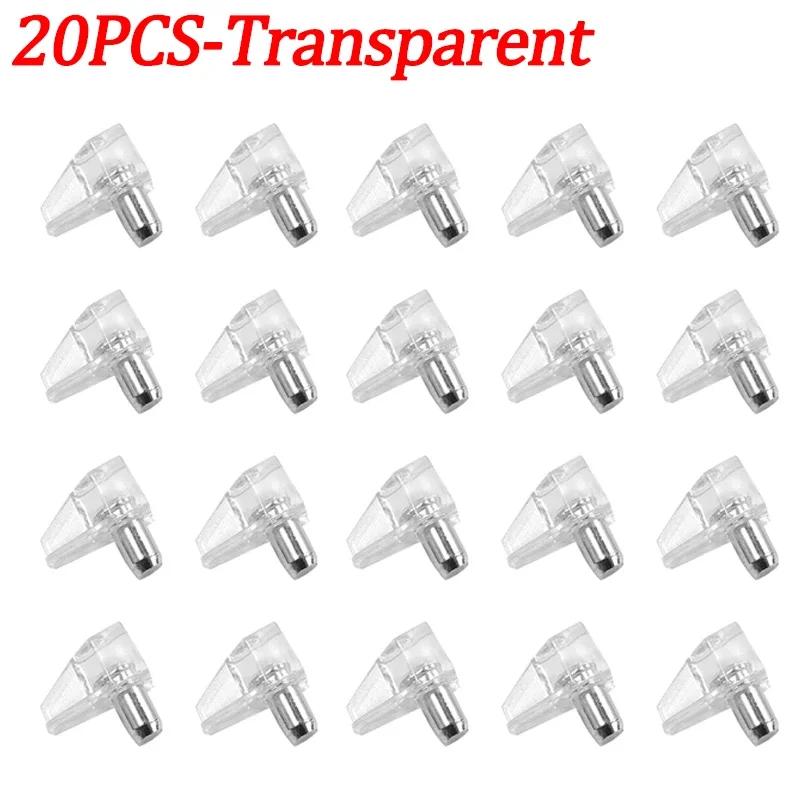 20/10Pcs Studs Pegs Shelf Laminate Support Wardrobe Cupboard Wooden Furniture Glass Plate Transparent Bracket Holder Supplies