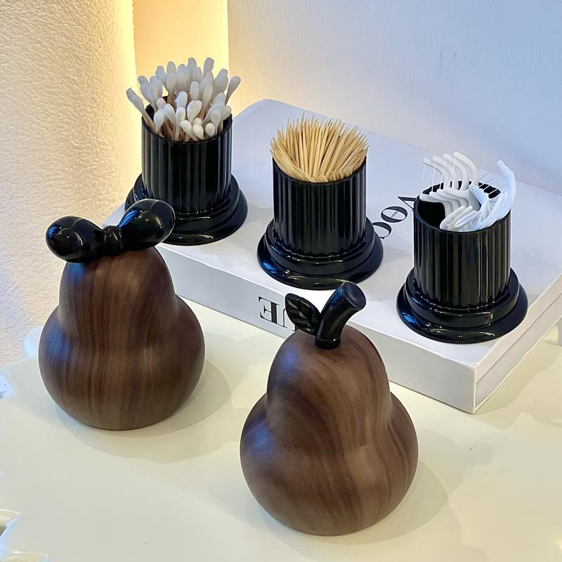 Medieval Style Toothpick Box Household Light Luxury Cotton Swab Dental Floss Storage Box Creative Toothpick Jar
