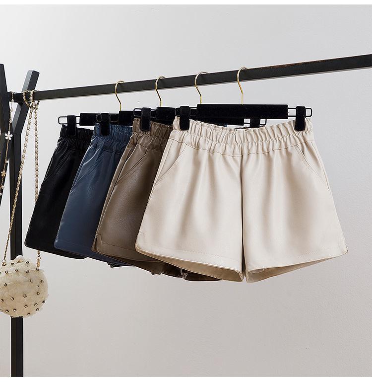Women's High Waist PU Leather Shorts, New Autumn/Winter 2026 - Slimming, Versatile, Loose Wide Leg Design.