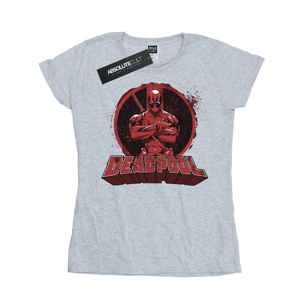Deadpool Womens/Ladies Arms Crossed Logo Cotton T-Shirt