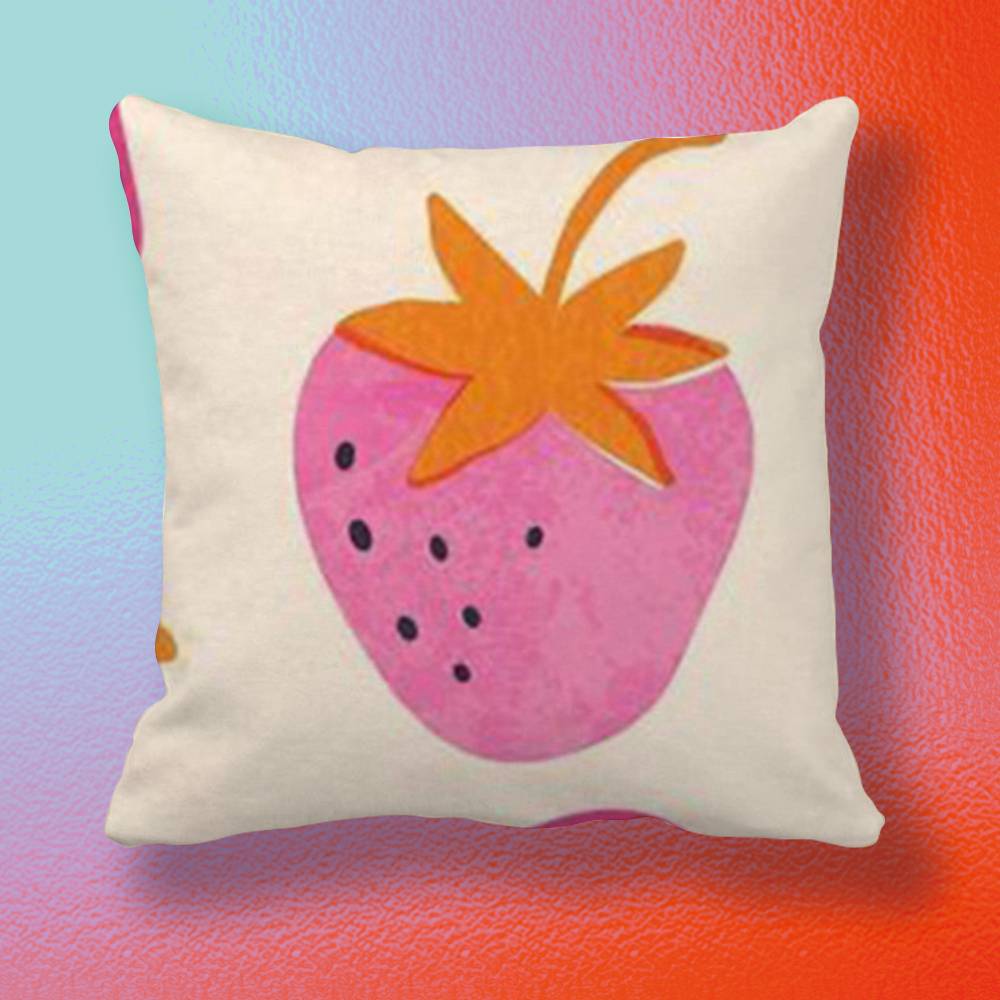 Japanese Korean Sweet Strawberry Pillow Cover Soft Microfiber Pillowcase Home Sofa Decor Surprise Decorative Printed