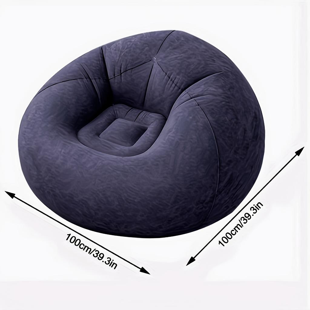 1pc Soybean Bag Chair, Inflatable Sofa Chair, Soft, Comfortable, Outdoor, Lazy Seat, Round Single Sofa, Outdoor Picnic Camping .