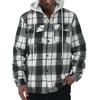 Spring new popular loose casual flannel jacquard long-sleeved hooded plaid shirt