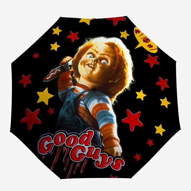 

1pc Chucky Automatic Open/Close Umbrella Folding Umbrella, Portable Compact Travel Umbrella, Birthday/Christmas GiftL1110y11