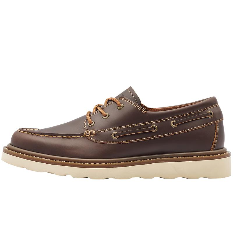 CAT Men's Retro Leather Casual Boat Shoes