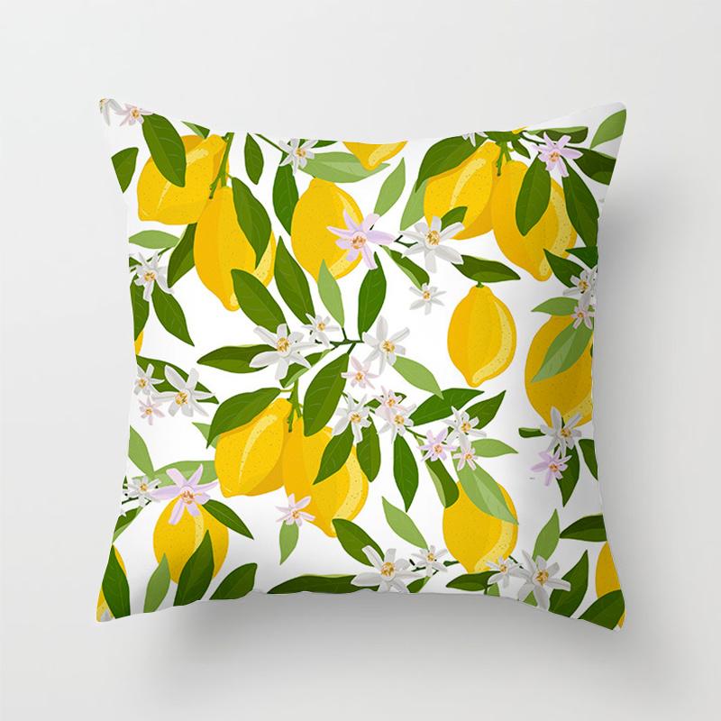 

Домашний декор Желтый лимонный узор Летняя подушка Подушка Диван Декоративная 40x40cm