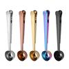Two-in-one Stainless Steel Coffee Spoon Sealing Clip Silver Kitchen Accessories  Receiver Bowl Decoration Coffee Maker