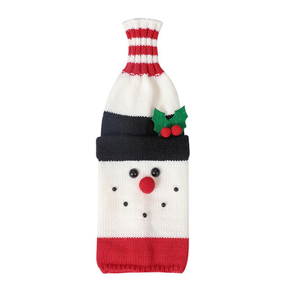 Vánoční sada obalů na láhve Santa Sněhulák Tkané sáčky na láhve na vánoční večírek Dekorace jídelního stolu Novoroční dárky