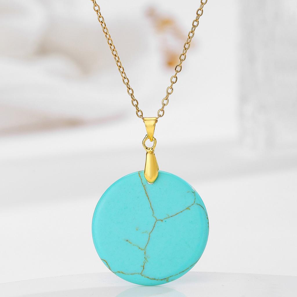 Natural Crystal Pendant, Pink Crystal Round Necklace, Insignia Necklace, Bohemian Jewelry