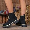 2026 Women's Autumn/Winter Lace-Up Suede Martin Boots - Thick-Soled, Chunky Heel, Comfortable & Versatile Short Boots.