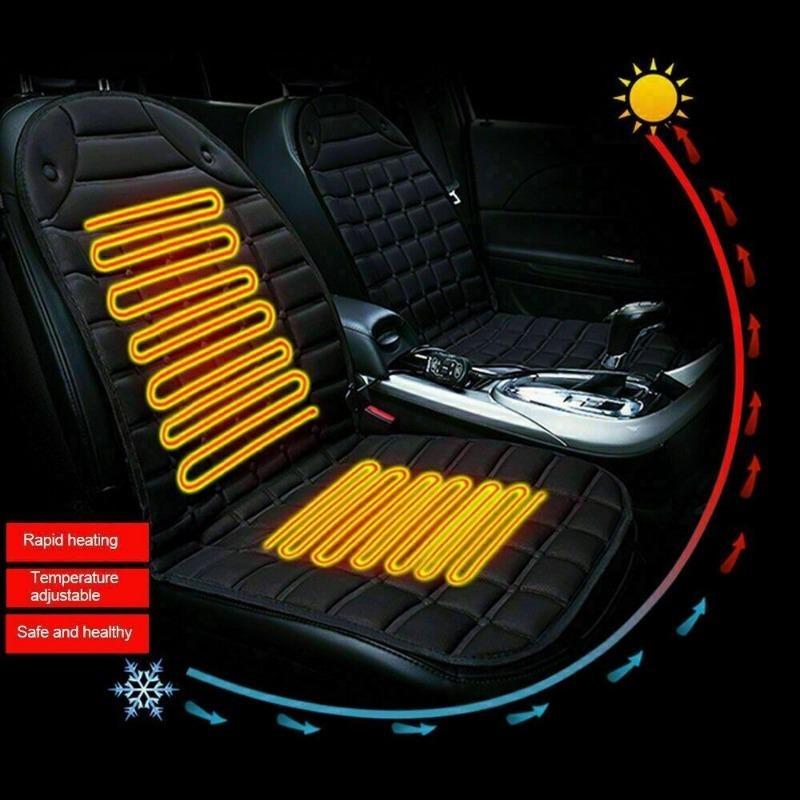 1PC Car Heated Seat Covers, 12V 2 Temperatures Settings Heated Seat Cushion Durable Black